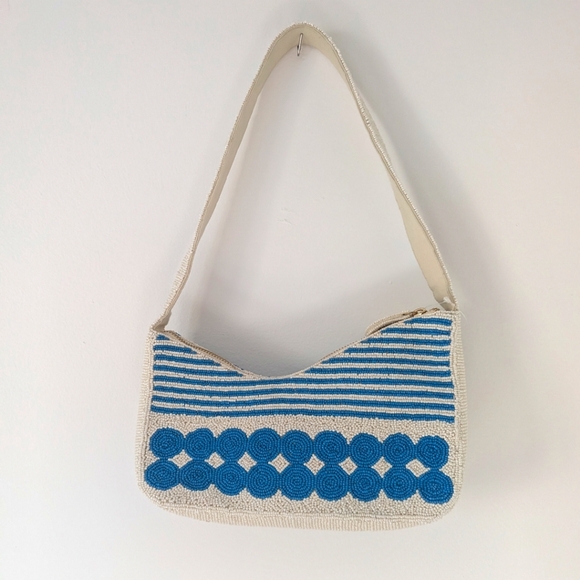 NWT Anthropologie Asymmetric Beaded Shoulder Bag - Picture 2 of 11